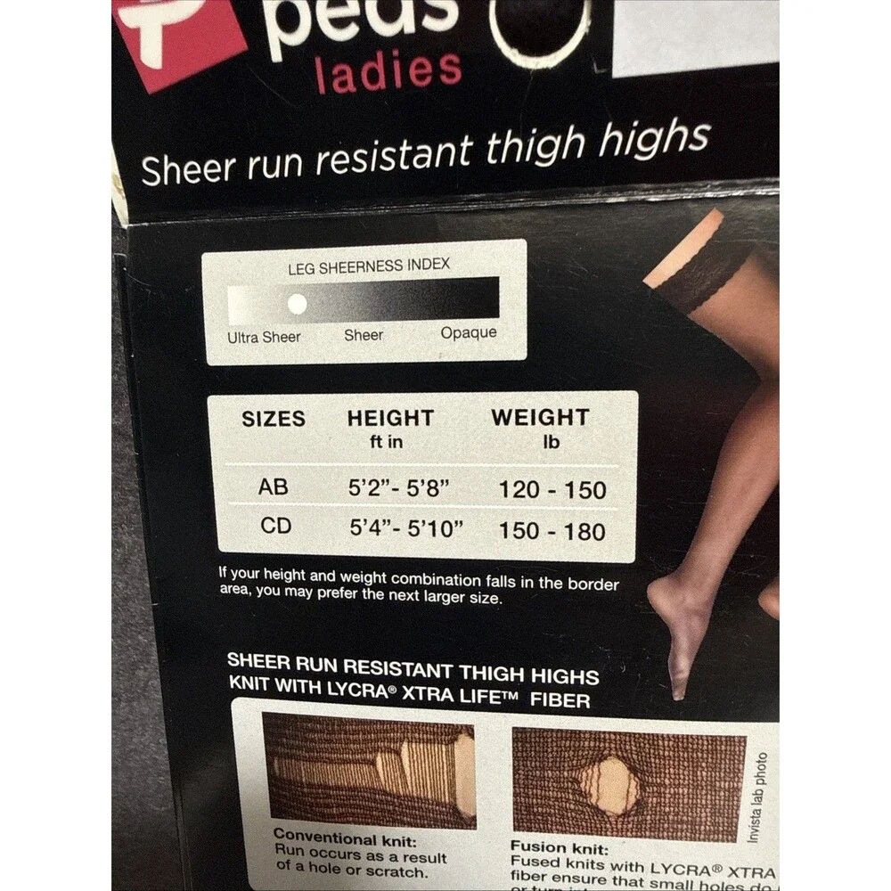 Peds Ladies Ultra Sheer Leg Thigh Highs  Silky Soft Run Resistant Lycra CD Nude